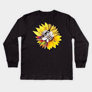 Bee on a Sunflower - Beeee Relaxed Kids Long Sleeve T-Shirt